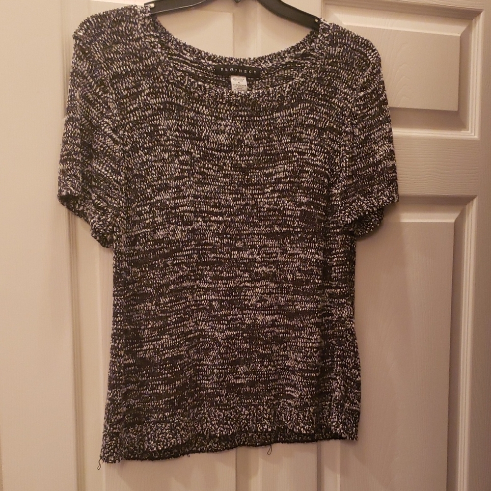 Black and White Knit Top